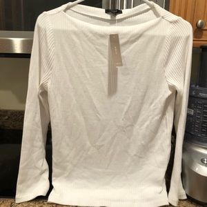 NWT Jcrew ribbed white top in size S